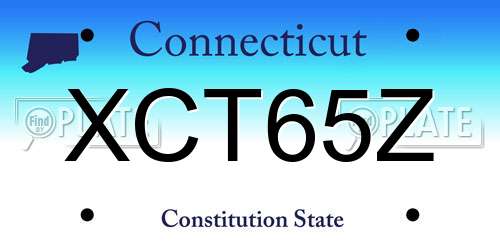 XCT65Z Connecticut License Plate