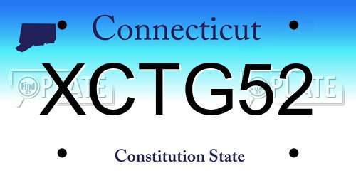 XCTG52 Connecticut License Plate
