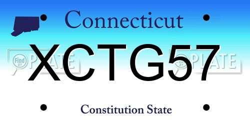 XCTG57 Connecticut License Plate
