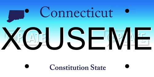 XCUSEME Connecticut License Plate