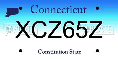 XCZ65Z Connecticut License Plate