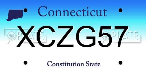 XCZG57 Connecticut License Plate