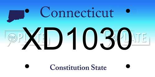 XD1030 Connecticut License Plate