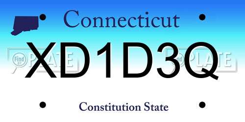 XD1D3Q Connecticut License Plate