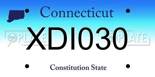 XDI030 Connecticut License Plate