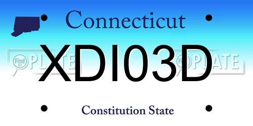 XDI03D Connecticut License Plate