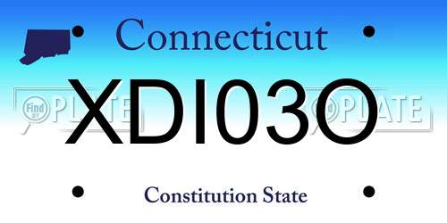 XDI03O Connecticut License Plate