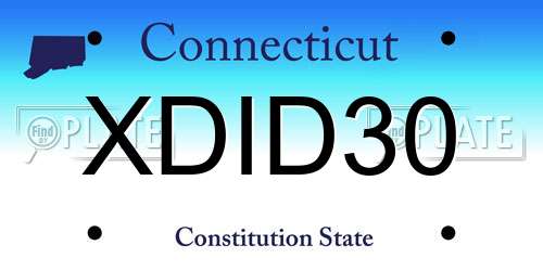 XDID30 Connecticut License Plate