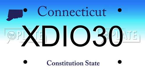 XDIO30 Connecticut License Plate