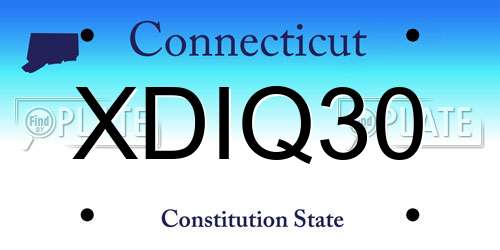 XDIQ30 Connecticut License Plate