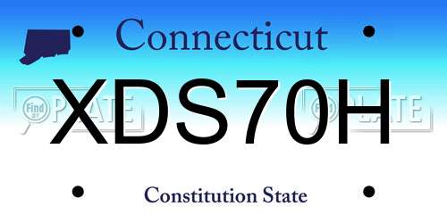 XDS70H Connecticut License Plate