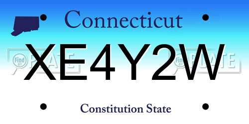 XE4Y2W Connecticut License Plate