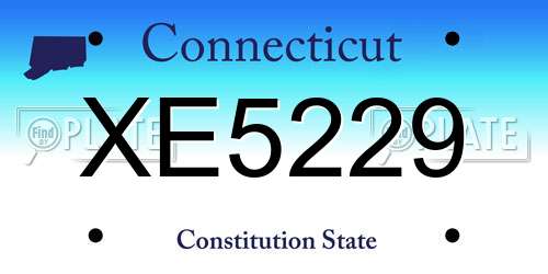 XE5229 Connecticut License Plate