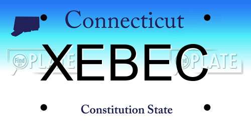XEBEC Connecticut License Plate