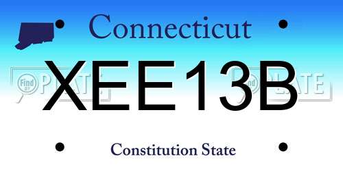 XEE13B Connecticut License Plate