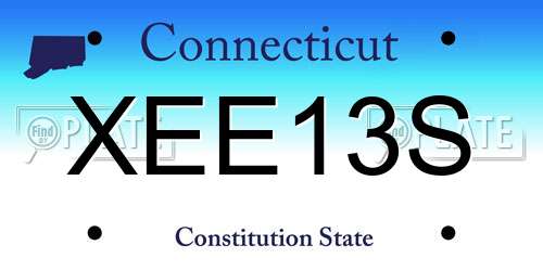 XEE13S Connecticut License Plate