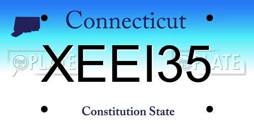 XEEI35 Connecticut License Plate