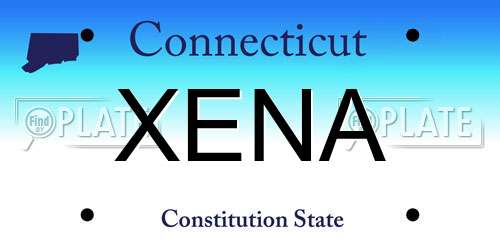 XENA Connecticut License Plate