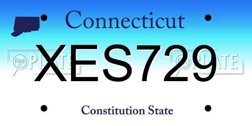 XES729 Connecticut License Plate