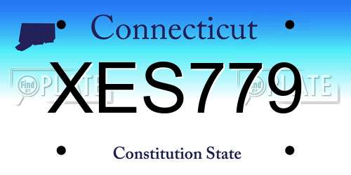 XES779 Connecticut License Plate