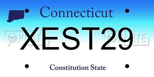 XEST29 Connecticut License Plate