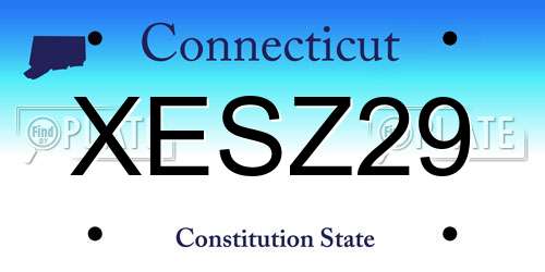 XESZ29 Connecticut License Plate