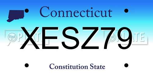 XESZ79 Connecticut License Plate