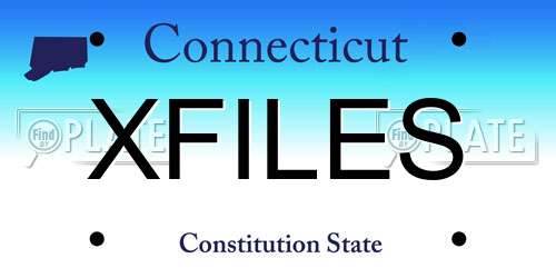 XFILES Connecticut License Plate