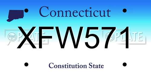 XFW571 Connecticut License Plate