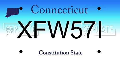 XFW57I Connecticut License Plate