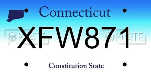 XFW871 Connecticut License Plate