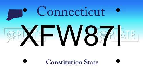 XFW87I Connecticut License Plate