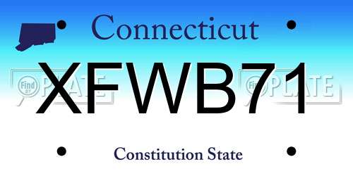 XFWB71 Connecticut License Plate