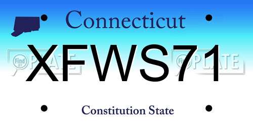 XFWS71 Connecticut License Plate