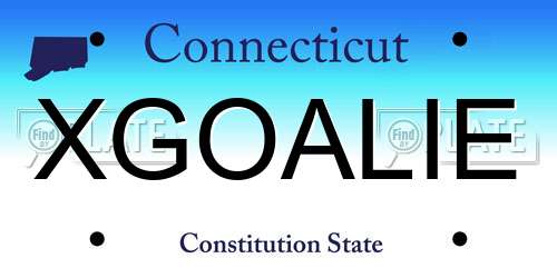 XGOALIE Connecticut License Plate