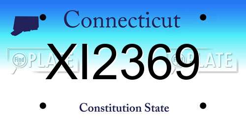 XI2369 Connecticut License Plate