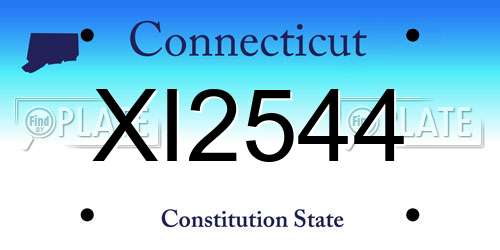 XI2544 Connecticut License Plate