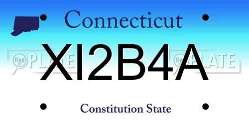 XI2B4A Connecticut License Plate