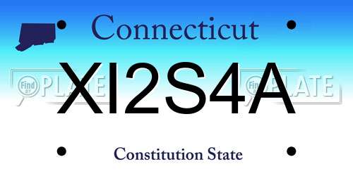 XI2S4A Connecticut License Plate