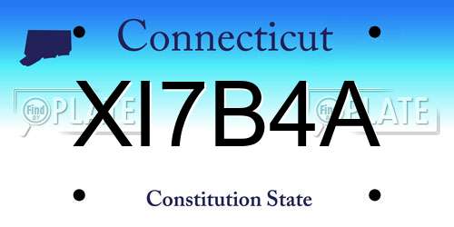 XI7B4A Connecticut License Plate