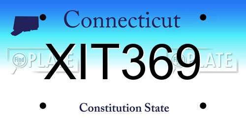 XIT369 Connecticut License Plate