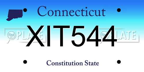 XIT544 Connecticut License Plate