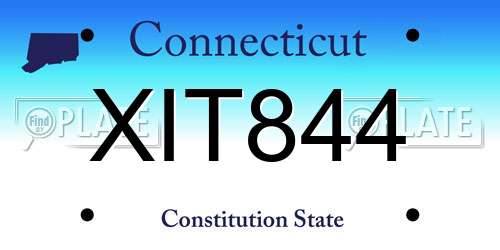 XIT844 Connecticut License Plate