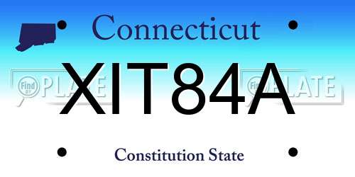 XIT84A Connecticut License Plate