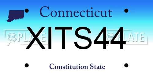 XITS44 Connecticut License Plate