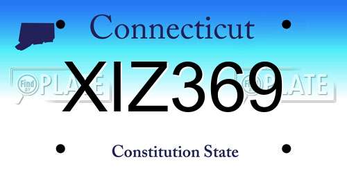 XIZ369 Connecticut License Plate
