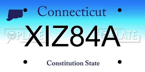 XIZ84A Connecticut License Plate