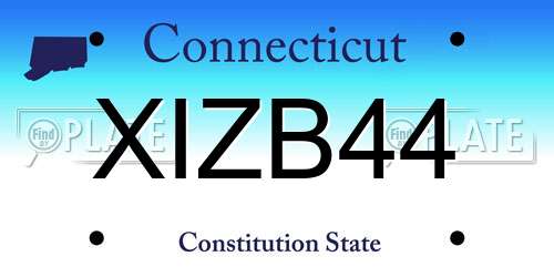 XIZB44 Connecticut License Plate