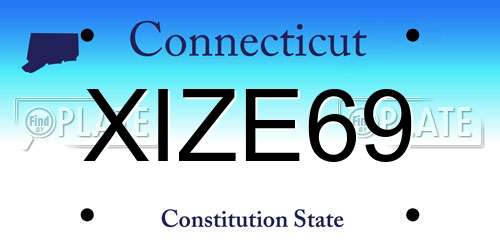 XIZE69 Connecticut License Plate
