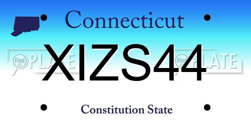 XIZS44 Connecticut License Plate